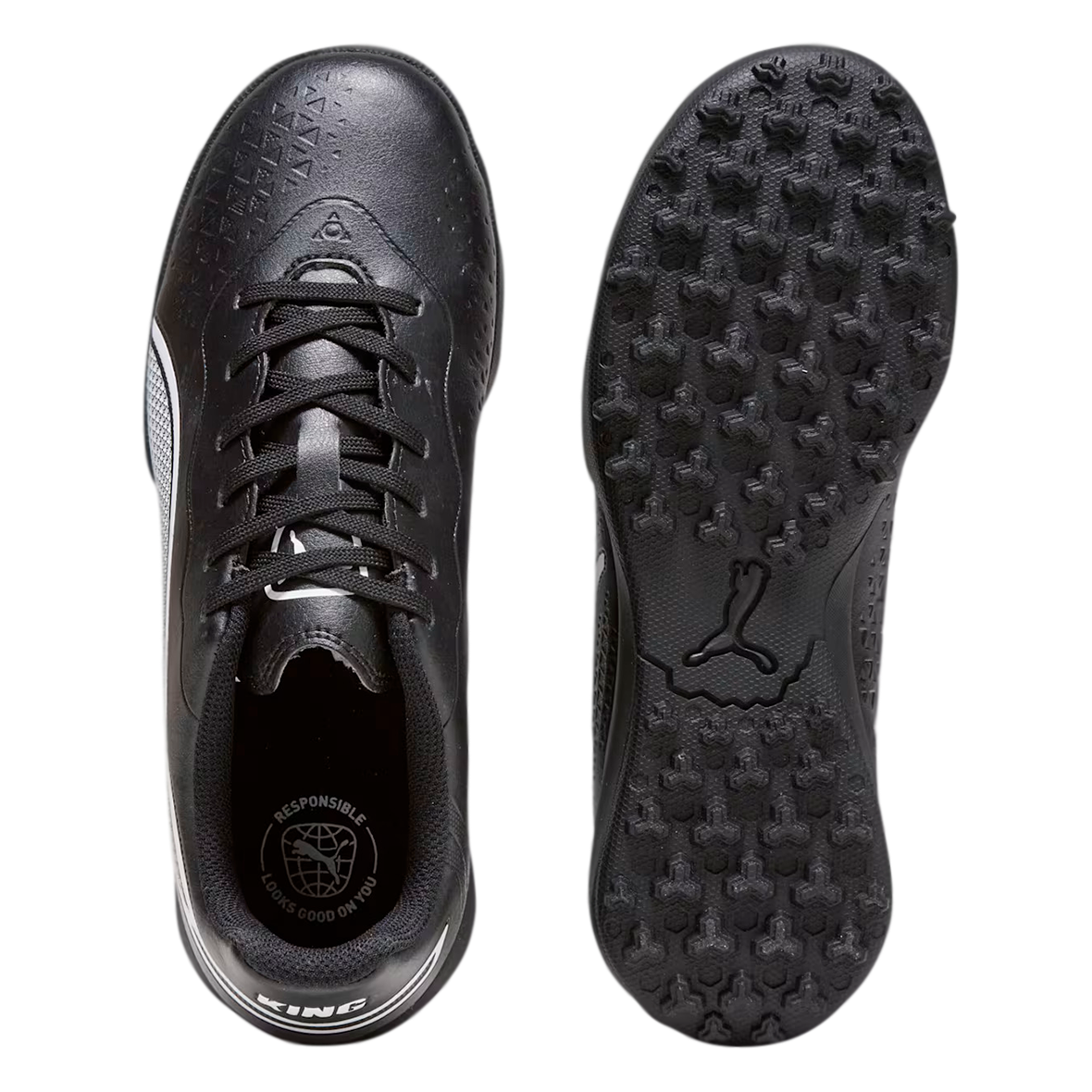 PUMA KING MATCH JUVENIL COLOR NEGRO BLANCO