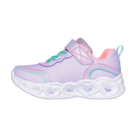 TENIS SKECHERS S-LIGHTS HEART RETRO INFANTIL COLOR LILA ROSA