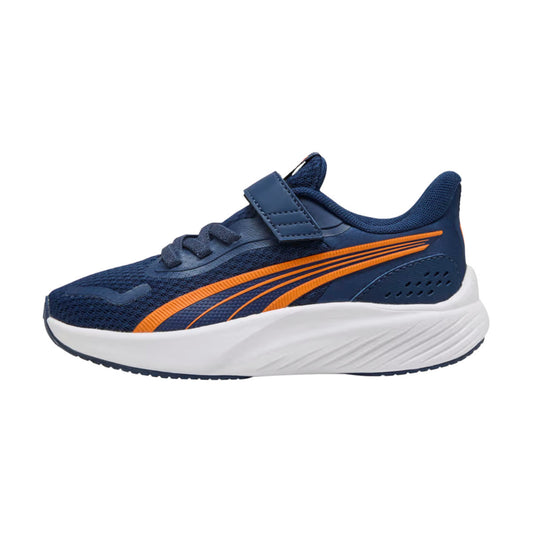 TENIS PUMA POUCE LITE PARA NIÑO COLOR AZUL MARINO NARANJA