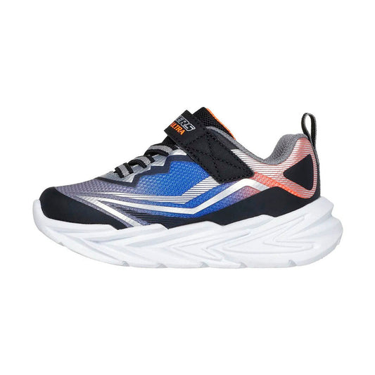 TENIS SKECHERS S LIGHTS-FLEX INFANTIL COLOR NEGRO GRIS NARANJA