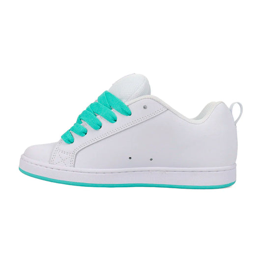 TENIS DC SHOES COURT GRAFFIK PARA DAMA COLOR BLANCO VERDE