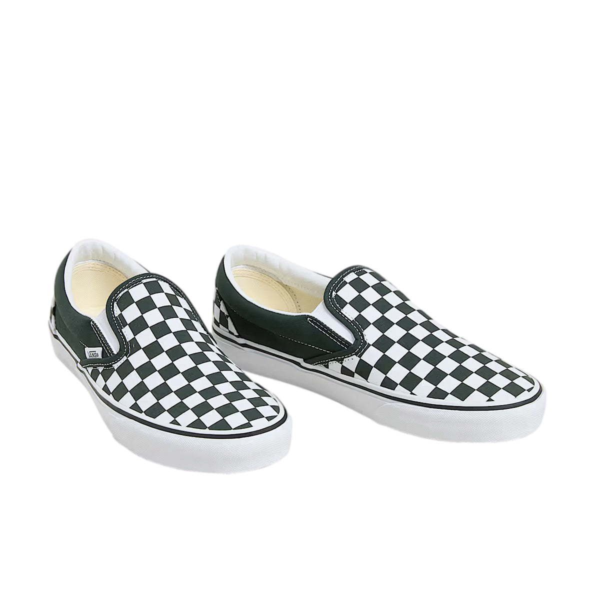 TENIS VANS CLASSIC SLIP-ON CHEKERBOAR PARA CABALLERO COLOR BLANCO VERDE