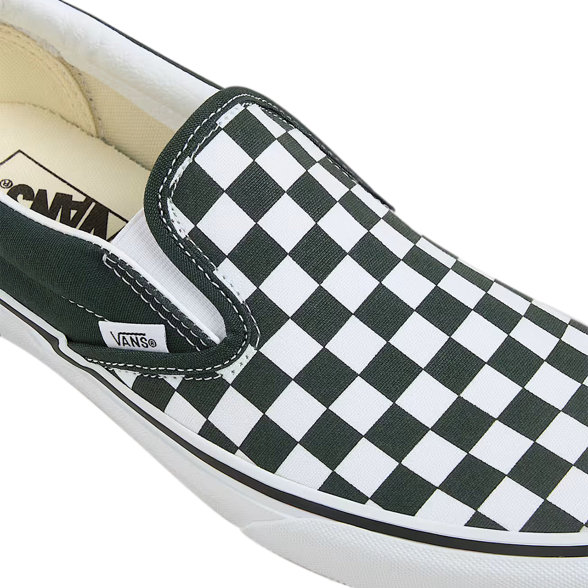 TENIS VANS CLASSIC SLIP-ON CHEKERBOAR PARA CABALLERO COLOR BLANCO VERDE