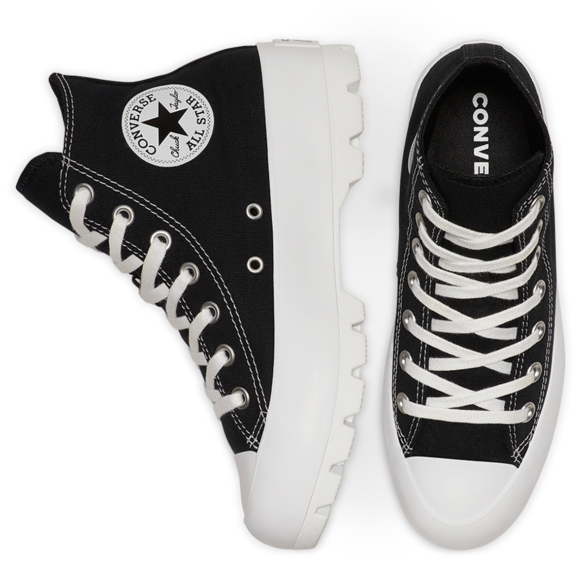 CONVERSE CHUCK TAYLOR LUGGED HI PARA DAMA COLOR NEGRO BLANCO