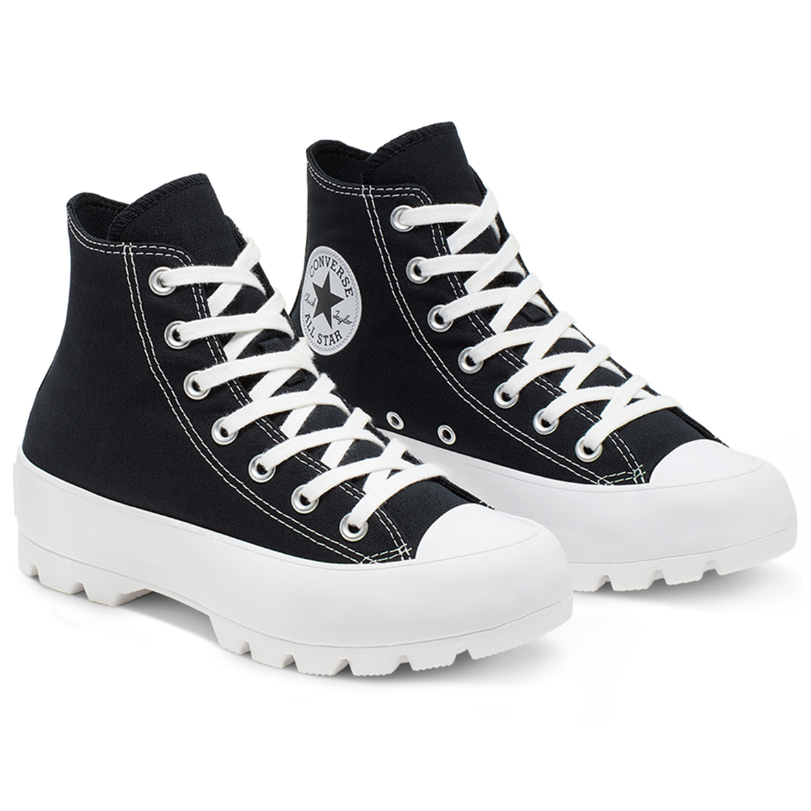 CONVERSE CHUCK TAYLOR LUGGED HI PARA DAMA COLOR NEGRO BLANCO