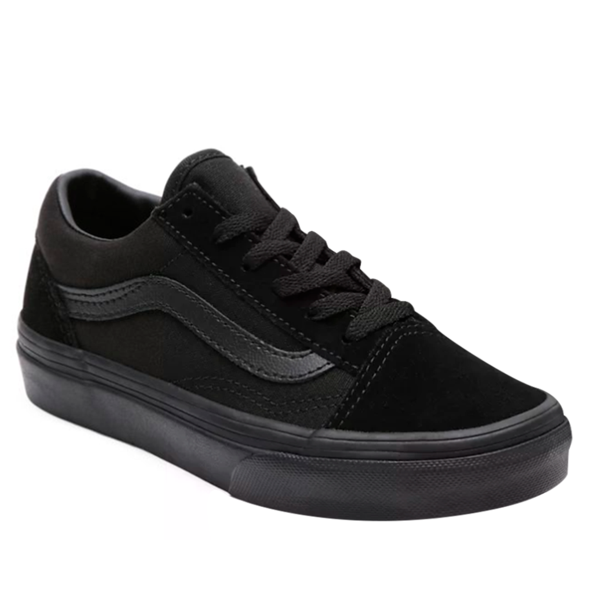 VANS OLD SKOOL PARA NIÑO COLOR NEGRO MONOCROMO
