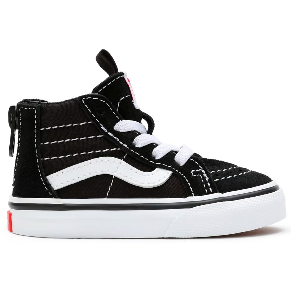 VANS SK8-HI ZIP INFANTIL COLOR NEGRO BLANCO