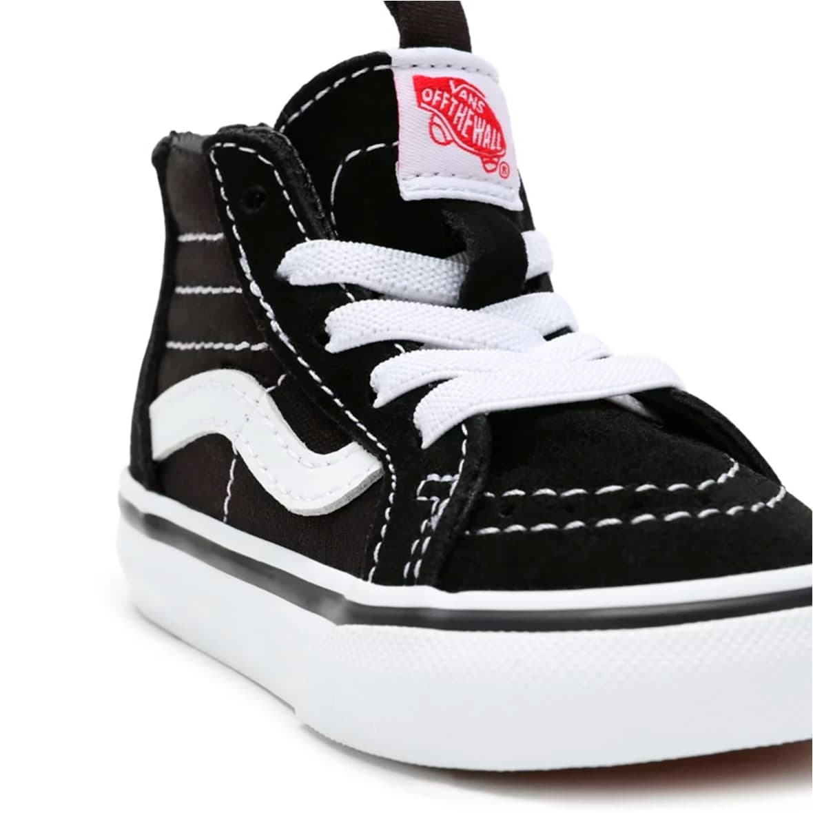 VANS SK8-HI ZIP INFANTIL COLOR NEGRO BLANCO