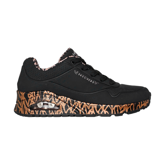 TENIS SKECHERS UNO-LOVING LOVE PARA DAMA COLOR NEGRO ORO