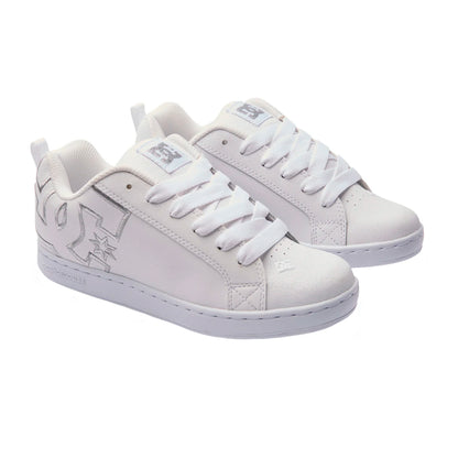 TENIS DC SHOES COURT GRAFFIK PARA DAMA COLOR BLANCO PLATA