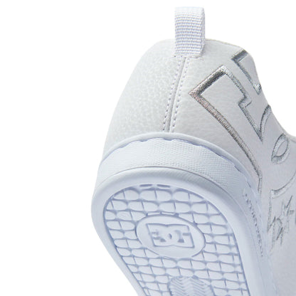 TENIS DC SHOES COURT GRAFFIK PARA DAMA COLOR BLANCO PLATA