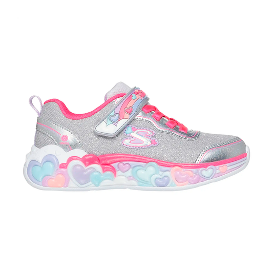 TENIS SKECHERS S-LIGHTS PARA NIÑA COLOR PLATA