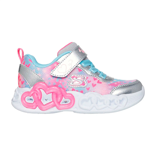 TENIS SKECHERS INFINITE HEART LIGHT INFANTIL COLOR PLATA