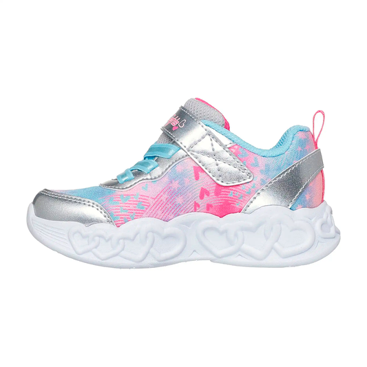 TENIS SKECHERS INFINITE HEART LIGHT INFANTIL COLOR PLATA