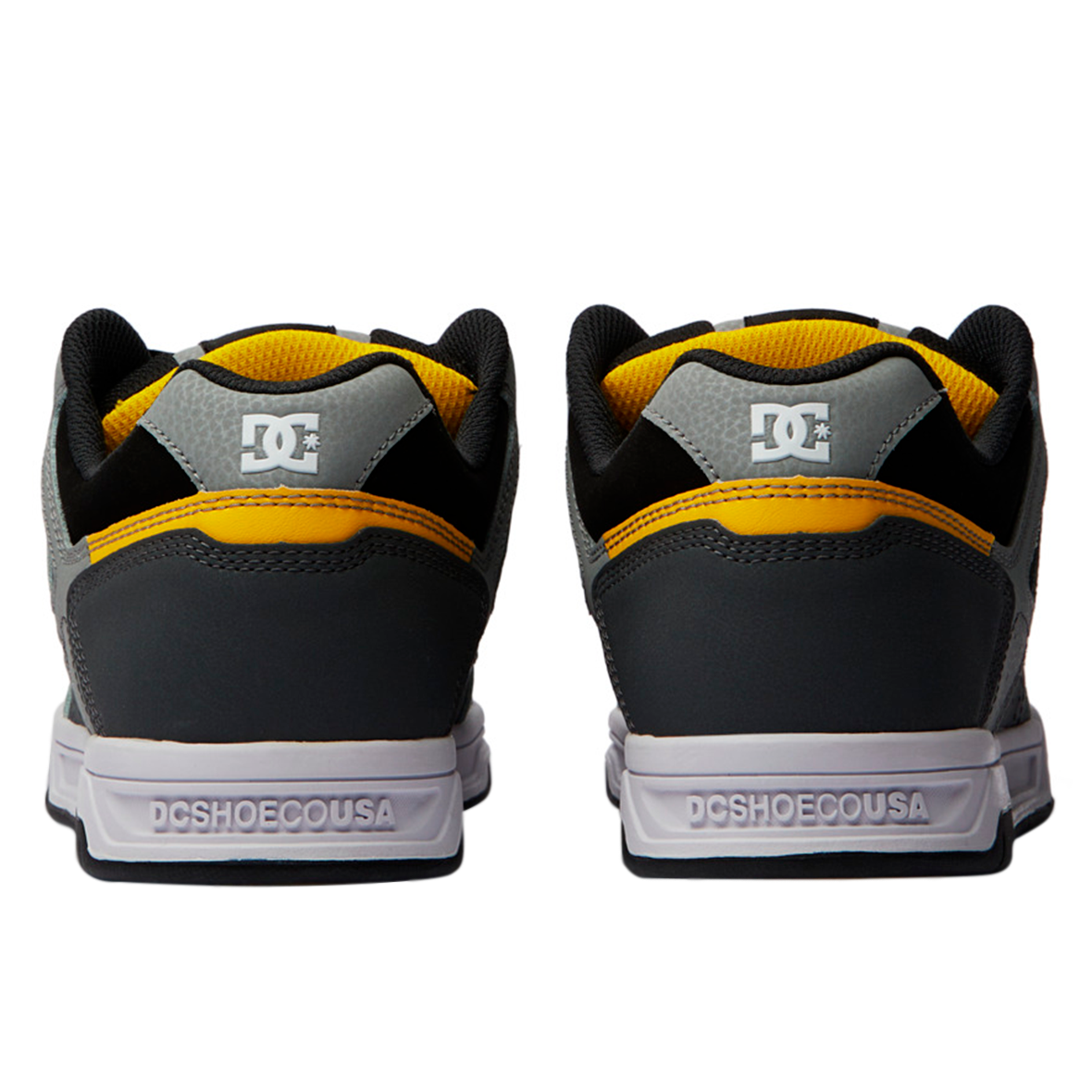 TENIS DC SHOES PARA CABALLERO COLOR GRIS NEGRO AMARILLO