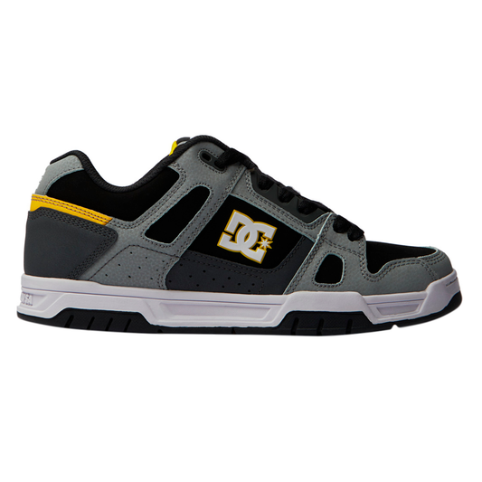 TENIS DC SHOES PARA CABALLERO COLOR GRIS NEGRO AMARILLO