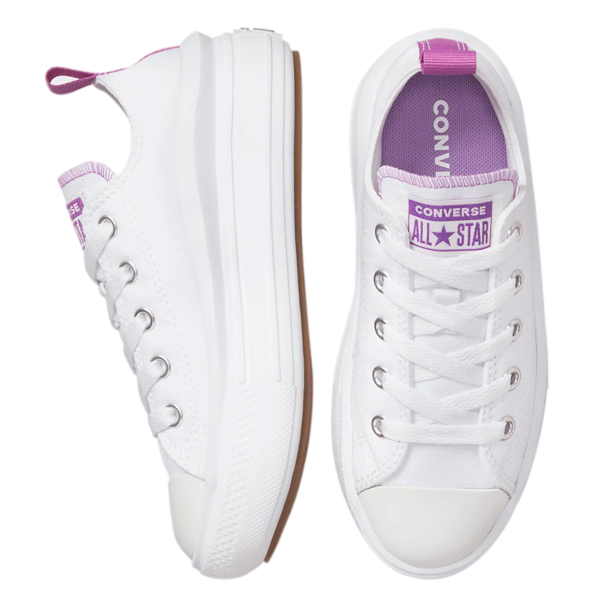 CONVERSE MOVE OX PARA NÑA COLOR BLANCO LILA