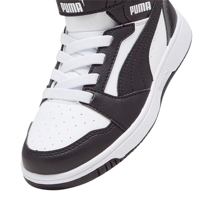 PUMA REBOUND V6 PARA IÑO COLOR NEGRO BLANCO