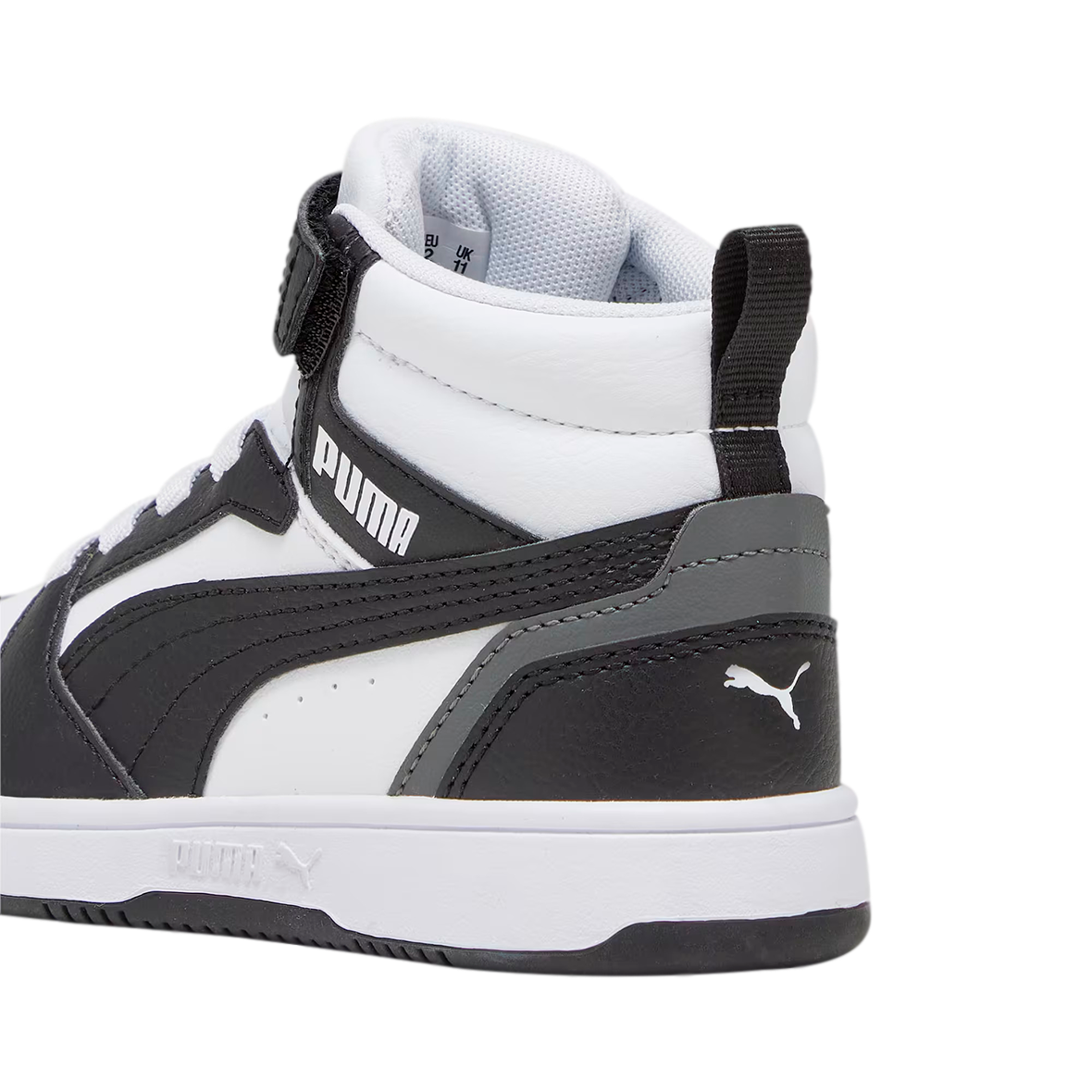 PUMA REBOUND V6 PARA IÑO COLOR NEGRO BLANCO