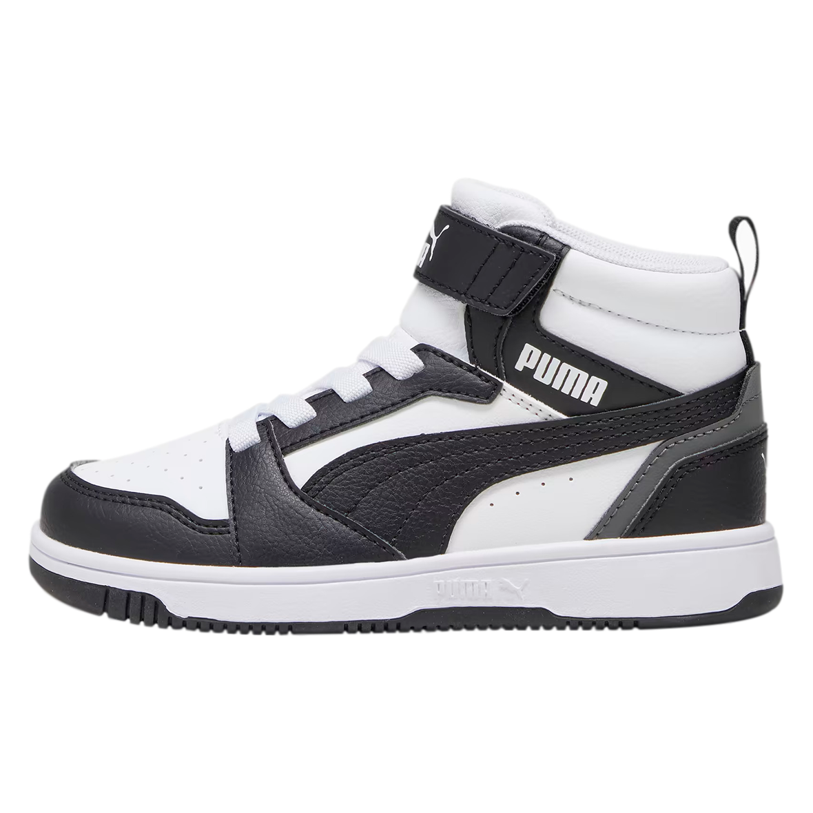 PUMA REBOUND V6 PARA IÑO COLOR NEGRO BLANCO