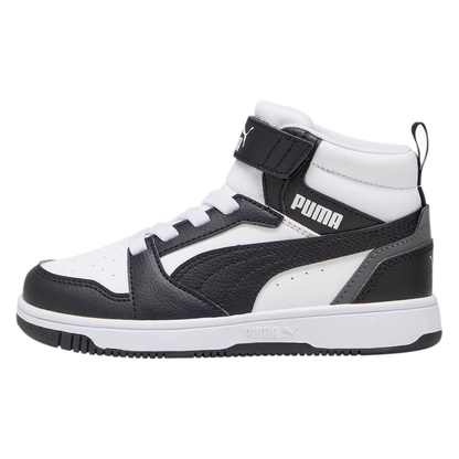 PUMA REBOUND V6 PARA IÑO COLOR NEGRO BLANCO