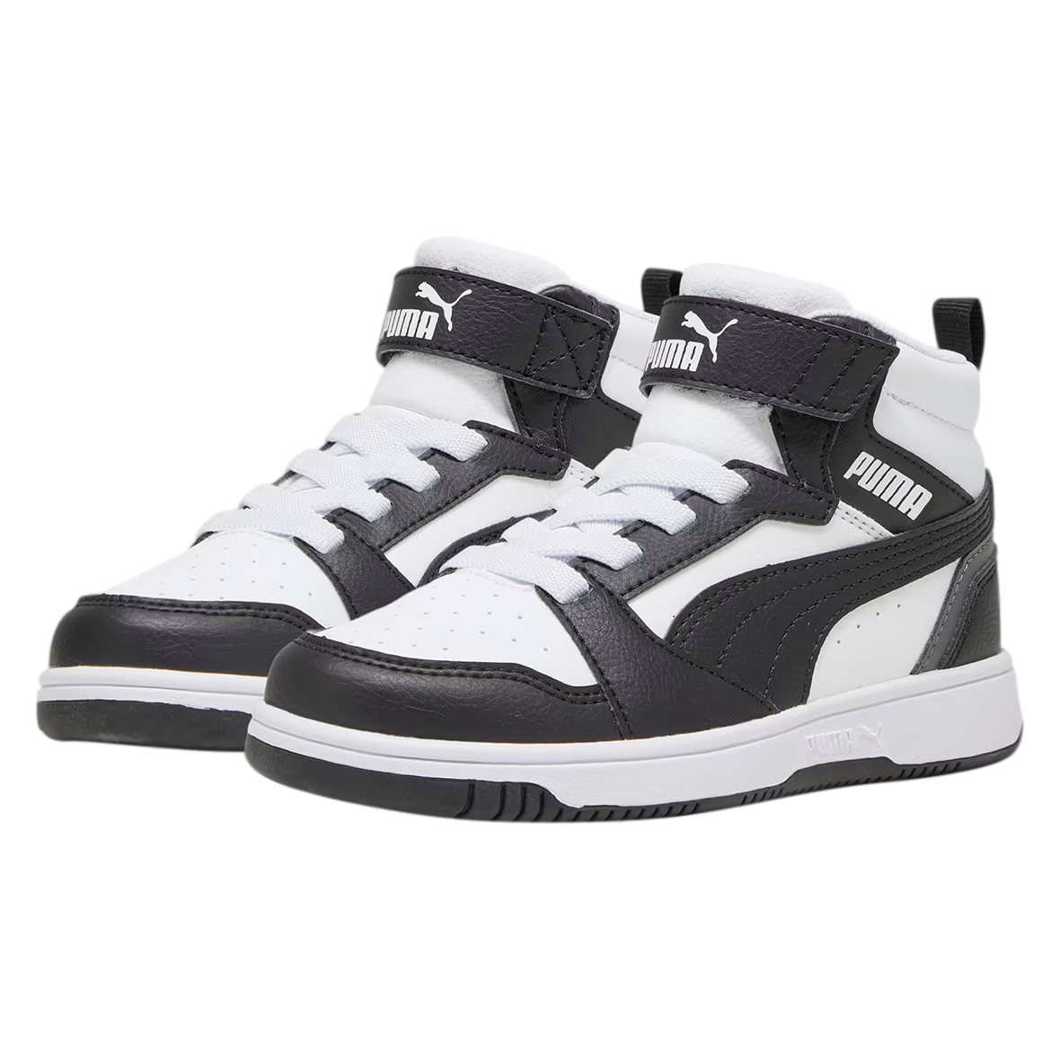 PUMA REBOUND V6 PARA IÑO COLOR NEGRO BLANCO