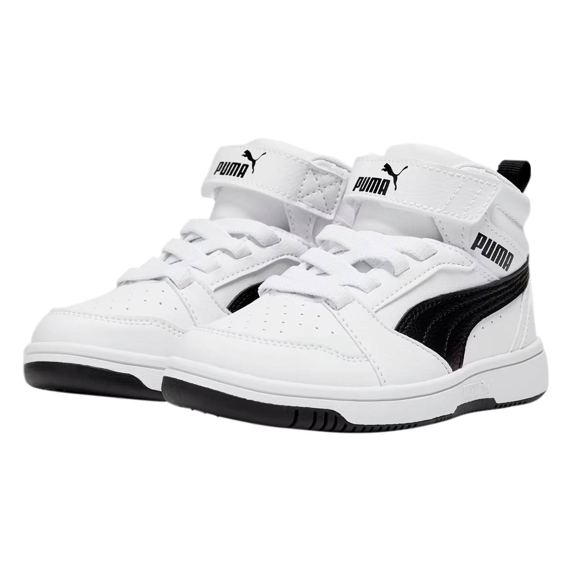 PUMA REBOUND V6 PARA NIÑO COLOR BLANCO NEGRO