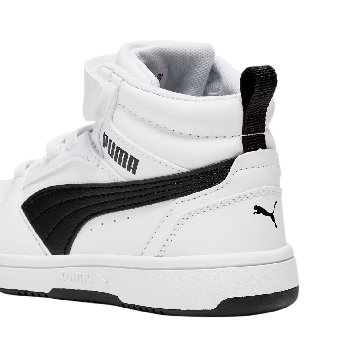 PUMA REBOUND V6 PARA NIÑO COLOR BLANCO NEGRO