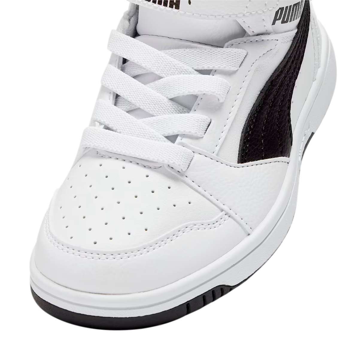 PUMA REBOUND V6 PARA NIÑO COLOR BLANCO NEGRO
