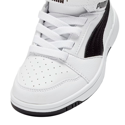 PUMA REBOUND V6 PARA NIÑO COLOR BLANCO NEGRO