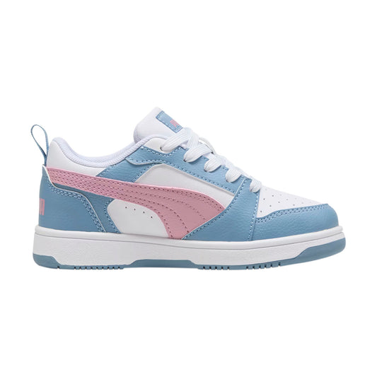 TENIS PUMA REBOUND V6 LO PARA DAMA COLOR BLANCO AZUL ROSA