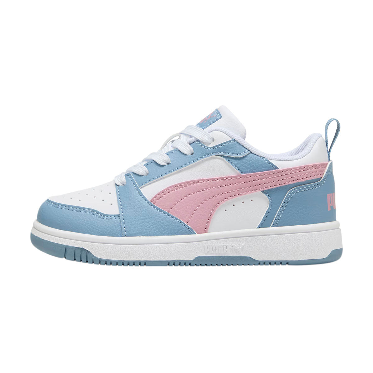 TENIS PUMA REBOUND V6 LO PARA DAMA COLOR BLANCO AZUL ROSA