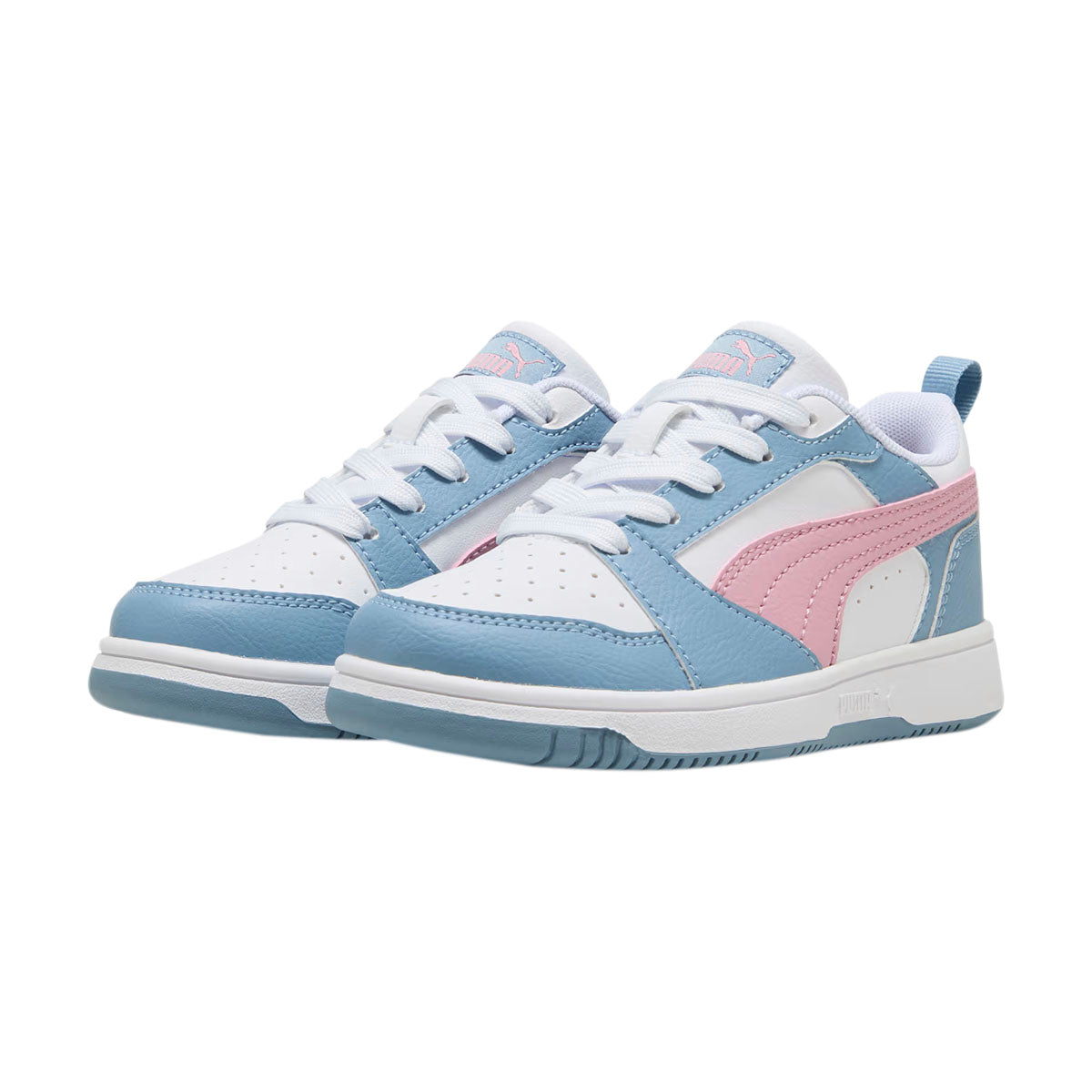 TENIS PUMA REBOUND V6 LO PARA DAMA COLOR BLANCO AZUL ROSA