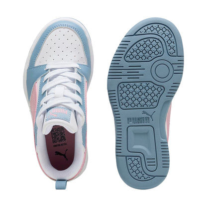 TENIS PUMA REBOUND V6 LO PARA DAMA COLOR BLANCO AZUL ROSA