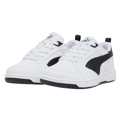 PUMA REBOUND V6 PARA NIÑO COLOR BLANCO NEGRO