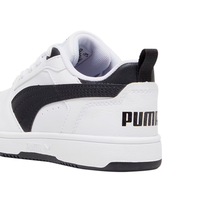 PUMA REBOUND V6 PARA NIÑO COLOR BLANCO NEGRO