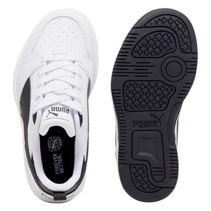 PUMA REBOUND V6 PARA NIÑO COLOR BLANCO NEGRO