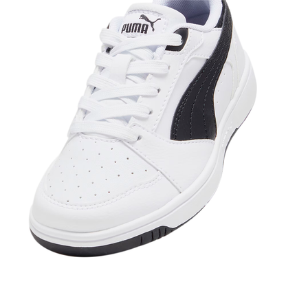 PUMA REBOUND V6 PARA NIÑO COLOR BLANCO NEGRO