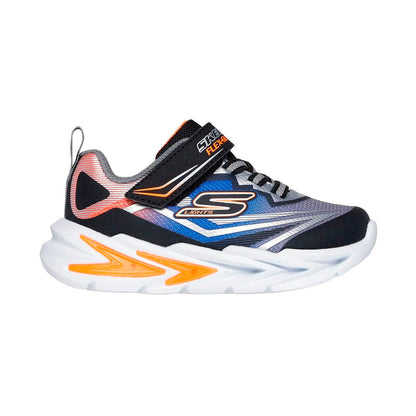 TENIS SKECHERS S LIGHTS-FLEX INFANTIL COLOR NEGRO GRIS NARANJA