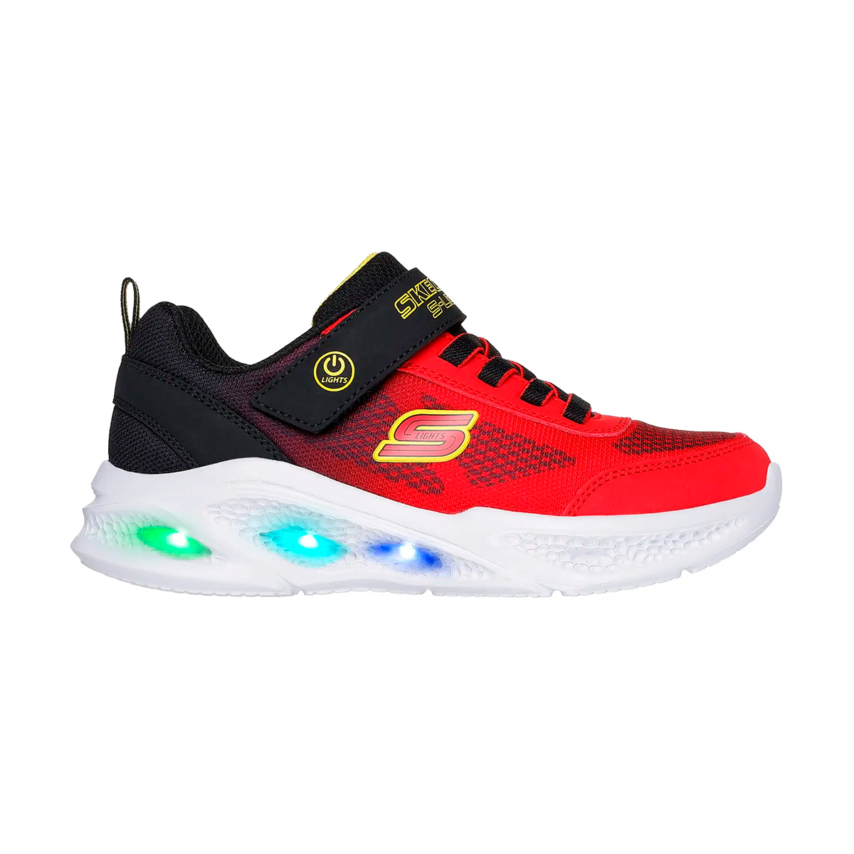 TENIS SKECHERS S-LIGHTS METEOR PARA NIÑO COLOR ROJO
