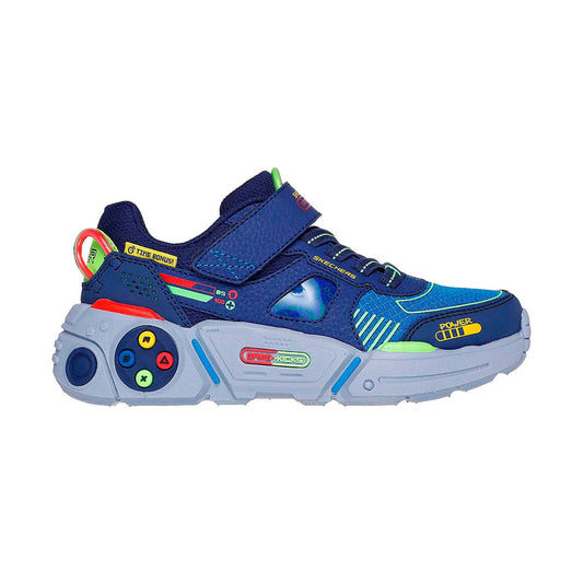 TENIS SKECHERS GAMETRONIX 2.0 INFANTIL COLOR AZUL MARINO