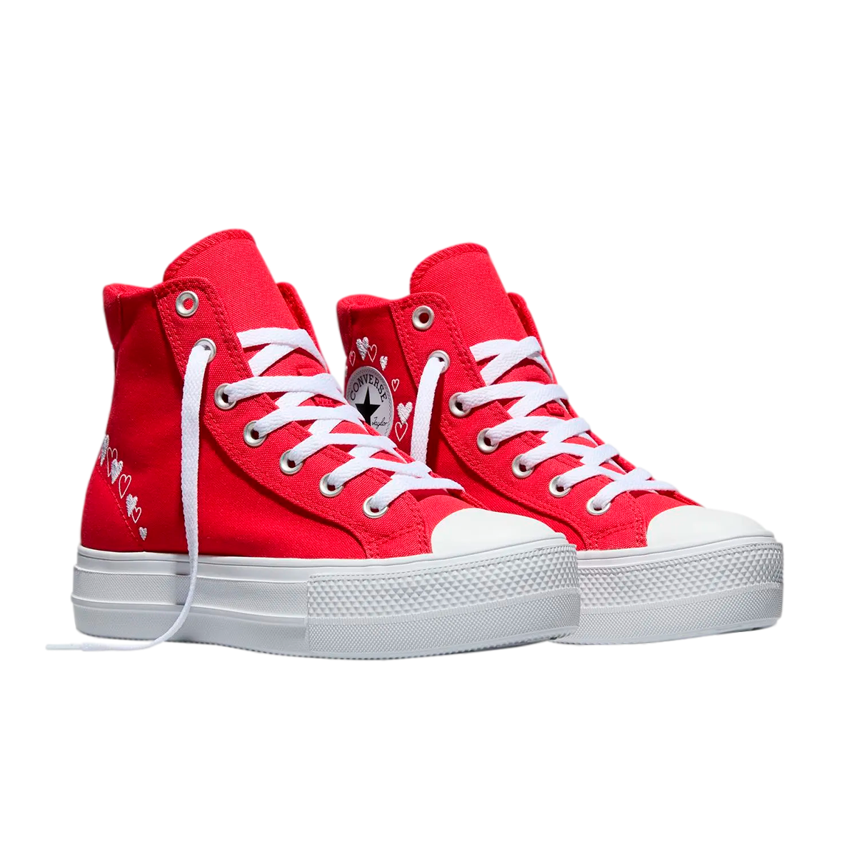 TENIS CONVERSE CTAS HEARTS PARA DAMA COLOR ROJO