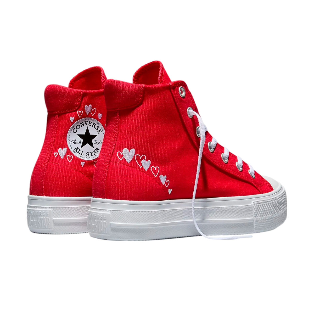 TENIS CONVERSE CTAS HEARTS PARA DAMA COLOR ROJO