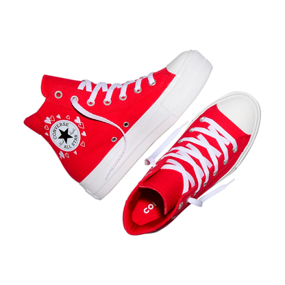 TENIS CONVERSE CTAS HEARTS PARA DAMA COLOR ROJO