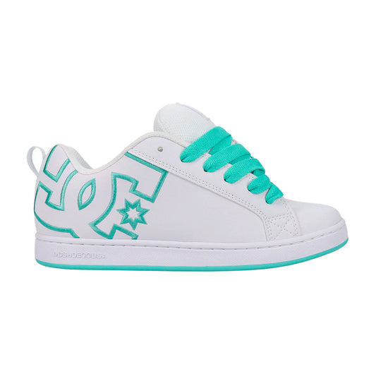 TENIS DC SHOES COURT GRAFFIK PARA DAMA COLOR BLANCO VERDE