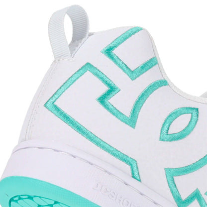 TENIS DC SHOES COURT GRAFFIK PARA DAMA COLOR BLANCO VERDE