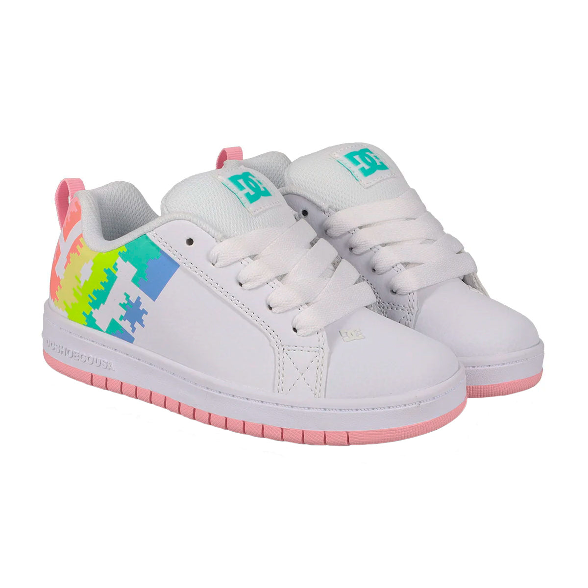 TENIS COURT GRAFFIK PARA DAMA COLOR BLANCO ROSA