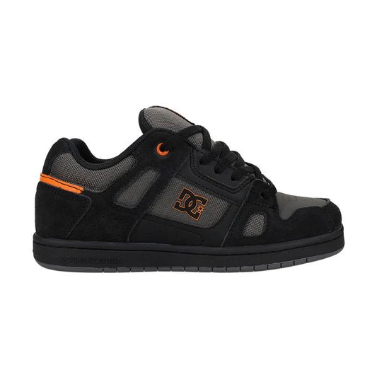TENIS DC SHOES STAG JUVENIL COLOR NEGRO GRIS NARANJA