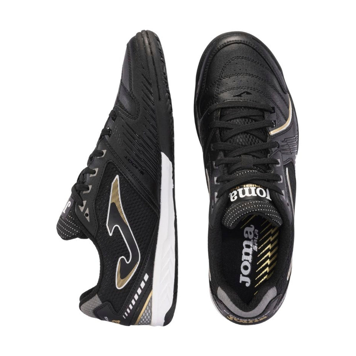 TENIS JOMA DRIBLING PARA CABALLERO COLOR NEGRO BLANCO ORO