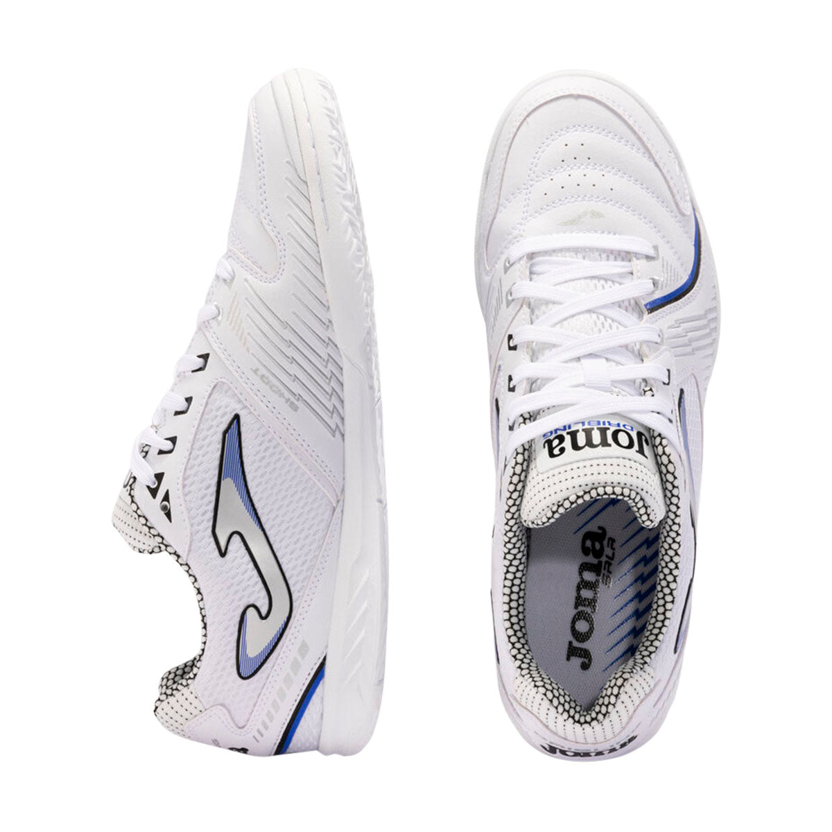 TENIS JOMA DRIBLING 24 PARA CABALLERO COLOR BLANCO NEGRO AZUL